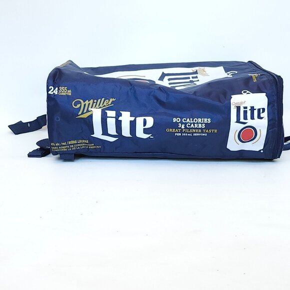 MILLER LITE Cooler Bag Backpack Shoulder Straps Holds A Case of 24 Beer Cans - Picture 4 of 7